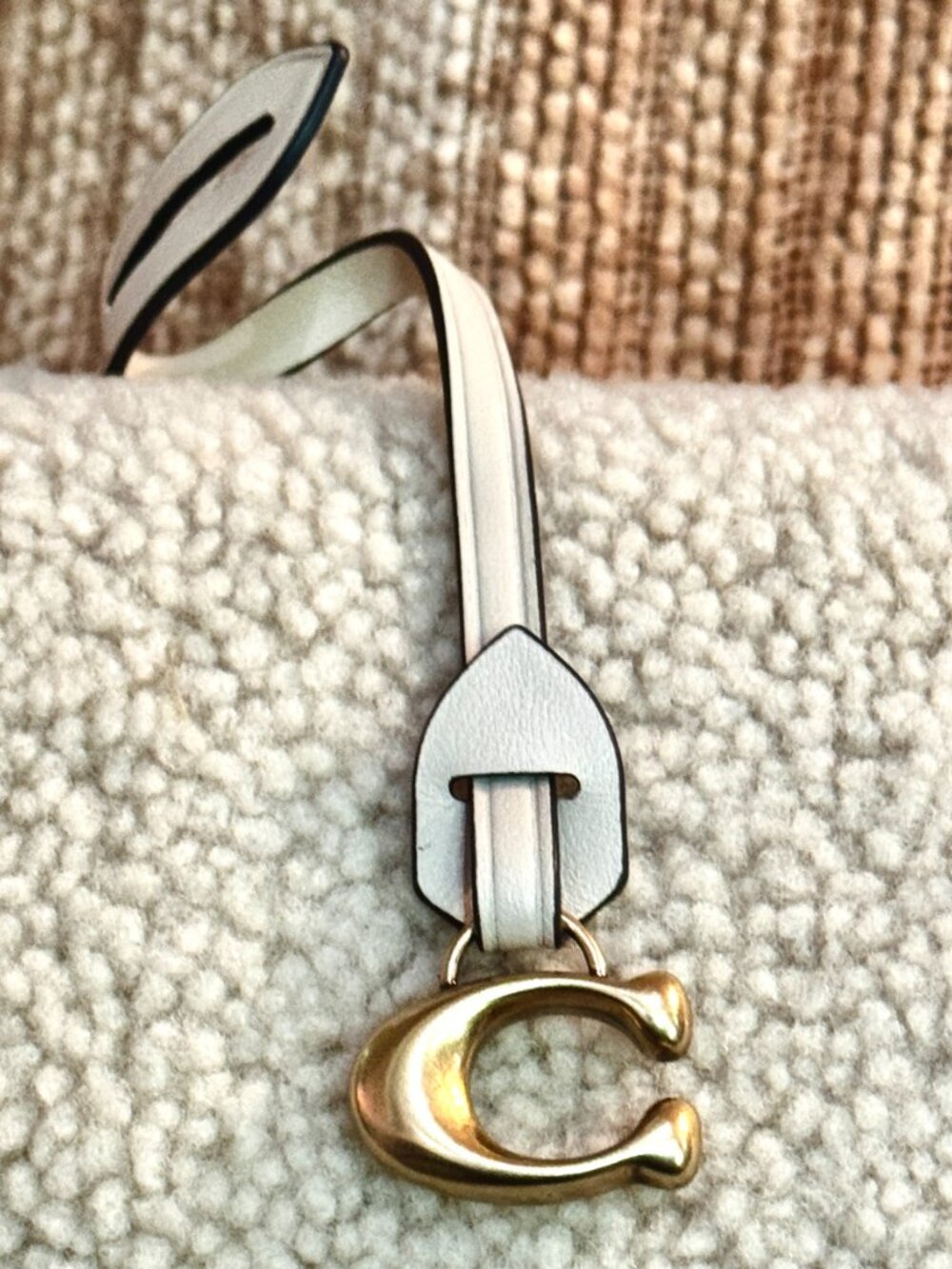 Coach Chalk Smooth Leather Signature Charm -NWOTs